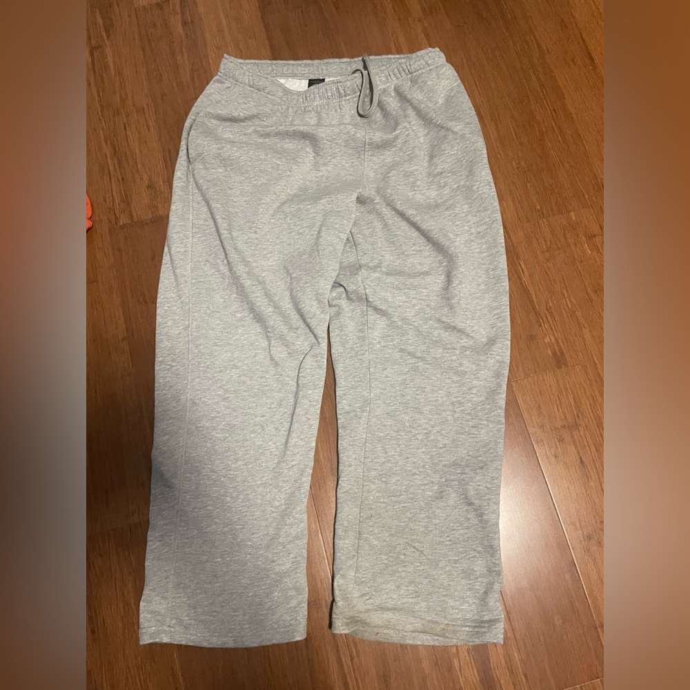ATHLETIC WORKS Grey Wide Legged Sweats